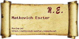 Matkovich Eszter névjegykártya