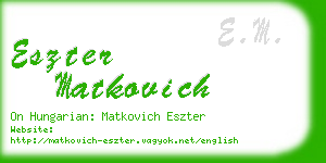 eszter matkovich business card